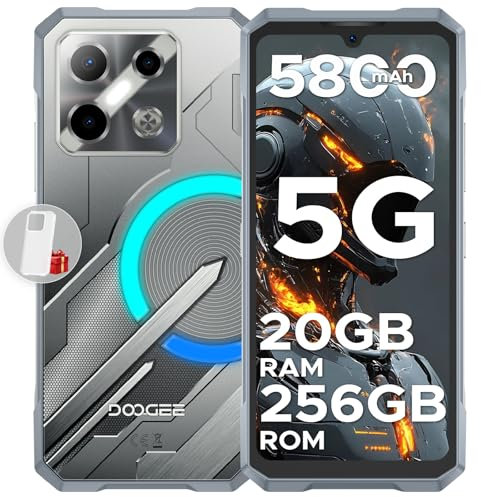 DOOGEE Blade GT Play Rugged Smartphone 5G, 6,72 120Hz 20GB + 256GB/TF 2TB Smartphone, Dimensity 7025 Ultra-sottile Telefono Indistruttibile, Effetto luce LED Celluare Antiurto,50MP/IP68/OTG/Face ID