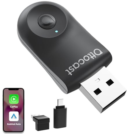2025 Neueste OTTOCAST Mini, Wireless Carplay Adapter für iPhone, Android Auto Adapter Konvertieren Sie Kabelgebundenen zu Kabellosen Carplay, Kompatibel mit Autos nach 2016 mit Wired CarPlay und AA