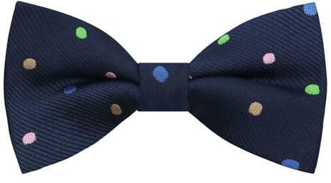 Gsyziux Bow Ties for Boys Girls Polka Dot Kids Bowtie Pre-tied Clip on Bow Ties for Boys Party Wedding School (Navy Blue)