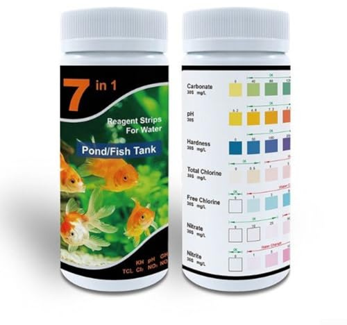 7-in-1 Aquarium-Test-Set für Teich- und Aquarium-Wassertests, mit Streifen zur Überwachung von pH-Wert, Nitrit, Nitrat, Härte und Alkalinität in Süß- und Salzwasser (alt)