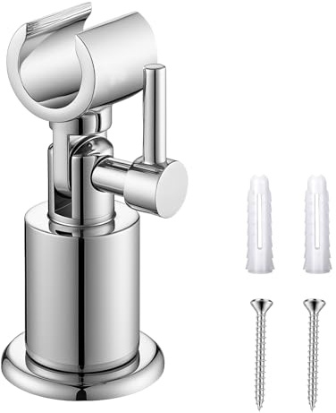 Support de Douche à 180 Degrés Support Pommeau de Douche en Métal Accroche Pommeau de Douchette Réglable avec Vis Universel Réglable Convient Accroche Mural Installation Simple Acier Inoxydable