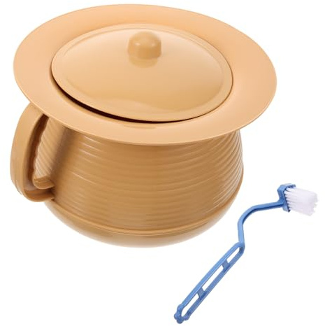 Warmhm Pot de Chambre Portable avec Couvercle pour Chambre Urinoir Plastique pour Personnes Âgées Garçon Fille et Adultes Aide Pratique pour Domicile et Hôpital