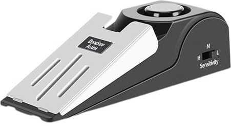 Jiwyunlu Butée De Porte Alarme - Outils De Sécurité D'alerte D'entrée De Cale Portable - Alarme De Butée De Porte À Sensibilité Réglable avec Sirène 120 DB, pour Maison, Appartement, Bureaux, Hôtel