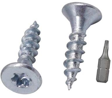 SKIR'CO (500 pièces) Vis à bois en acier zingué 2,5 x 12 mm, tête fraisée Torx, vis pour panneaux de particules, entièrement filetées