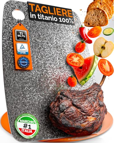 Tabla de cortar de titanio 100% puro – tabla cortar titanio doble cara, tabla antibacteriana para cocina, titanium cutting board ultra resistente, tabla de titanio puro premium (29x18cm)