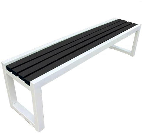 Väderbeständig modern träträdgårdsbänk, färgglad blombänk för små balkonger, uteplatser och gårdar, inget ryggstöd, perfekt utomhussittplatser 80 × 40 × 45 cm