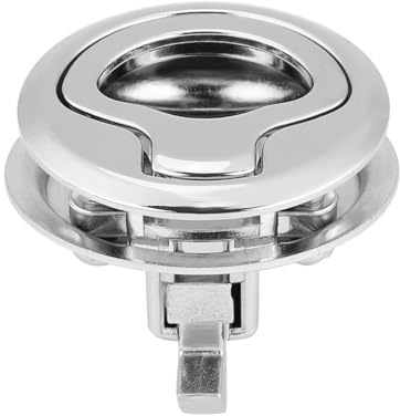 VOBOR Pull Lock Edelstahl, Flachtürverschluss Cabinet Pull Lift Hatch Runde Deck Hatch Flush Pull Latch Drehen Lock Hatch Fallenschloss für Yacht Trailer Camper Deck Hatch Türschrank