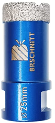 Broca de diamante de 25 mm, BRSCHNITT 1 pieza M14 Sierra perforadora de diamante soldada al vacío para baldosas, gres porcelánico, cerámica, mármol, granito, perforación, adecuada