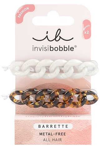Invisibobble barrettes cheveux marron et beige Barrettes Too Glam to Give a Damn | Barrette cheveux femme durable avec prise ferme | Barettes cheveux fille 2x