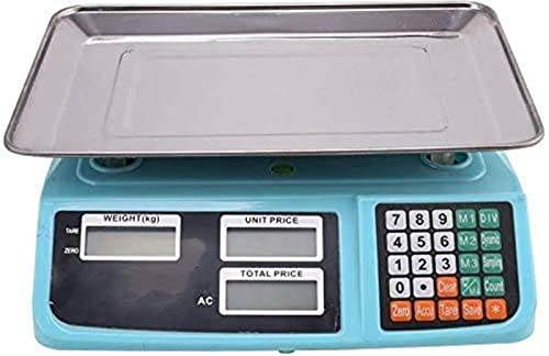 ZGJYSP Bilance elettroniche Bilance elettroniche da 40 kg Bilance digitali in Acciaio Inossidabile Bilance industriali con Display LCD HD per Cucina Ristorante Cibo Carne Frutta(C 40kg/1g)
