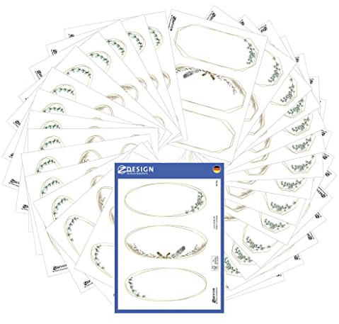 AVERY Zweckform Set Etiketten selbstklebend 90 Stück (46x106mm, Aufkleber Marmeladenglas, Einmachen, Haushaltsetiketten, Produktaufkleber in cremeweißer Strukturoptik, handbeschriftbar) Art. 51042