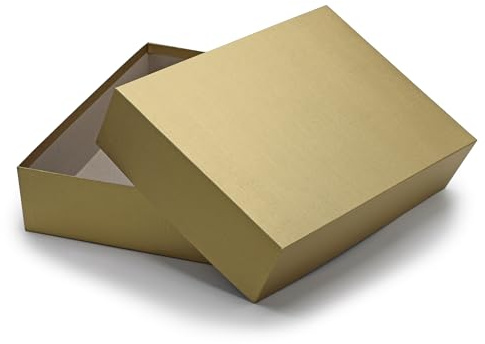 Hochwertige Aufbewahrungs- und Geschenkboxen - 2 Stück - DIN A4 - Gold gerippt - 302 x 213 x 70 mm