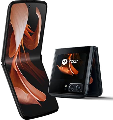 Motorola razr 2022 (flip design, quick view display, 6.7 FHD + OLED, flex, 50 MP OIS camera system, android 12, 5G, Snapdragon 8+ processor, 8/256GB, eSIM), Satin Black
