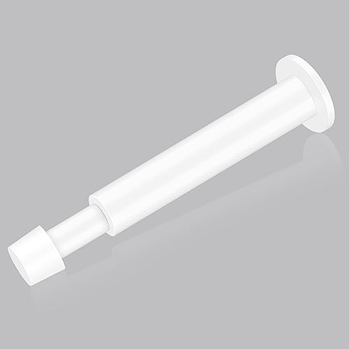 Tope de puerta, topes de puerta para zócalos, montaje en pared, tope de puerta blanco para exteriores con punta de parachoques de goma, tope de puerta de patio decorativo pesado y alto, extra largo, 1