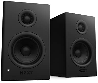 NZXT Relay PC-Gaming-Desktop-Lautsprecher – AP-SPKB2-EU - Full-Range-Sound – 80 Watt – Hoher Dynamikbereich – Seidenkalotten-Hochtöner – Glasfaser-Tieftöner– Schwarz