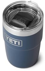 YETI Rambler stapelbare Tasse, Edelstahl, vakuumisolierte Espressotasse mit MagSlider-Deckel, 237 ml, Marineblau