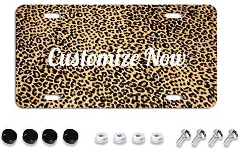 Cubierta personalizada para placa de matrícula, monograma personalizado de 6.0 x 12.0 in, con nombre, iniciales, texto, para matrícula para coches, diseño de etiqueta frontal de coche, de placa