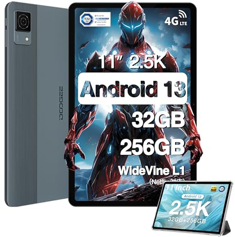 DOOGEE T30 Ultra Tablet 11, display 2.5K Helio G99 Octa-Core 2.2 GHz, 32(12+20) GB RAM, 256GB ROM (2TB TF), 8580mAh, 2560x1600 FHD+, 16+8MP, 2.4G/5G WiFi, Android 13, Widevine L1, Grigio