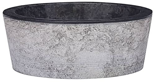 BaraSh Lavabo Noir Ø40x15 cm Marbre,Vasque À Poser Salle De Bain,Lavabo Salle De Bain