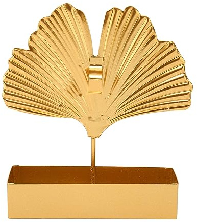 Buachois Mosquito Coil Holder, Supporto per Bruciare Incenso in Metallo a Forma di Foglia di Ginkgo, Porta-Bobina in Ferro Dorato Vintage per Centro Commerciale, Bagno, Decorazione del Cortile