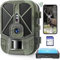 VanBangTec Caméra de Chasse 36MP 4K avec WiFi Bluetooth App, Batterie Lithium Rechargeable de 10000mAh, Caméra de Surveillance Vision Nocturne Vidéo en Temps Réel, Détecteur de Movement, IP66 Étanche