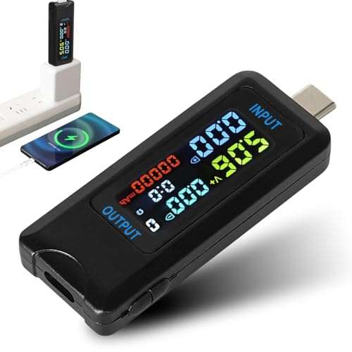 Jadeshay USB Tester Messgerät, 4.5-36V USB Tester Multimeter Multi-function USB Cable Tester Spannungsprüfer Strommessgerät mit Anzeige (Type-C port)