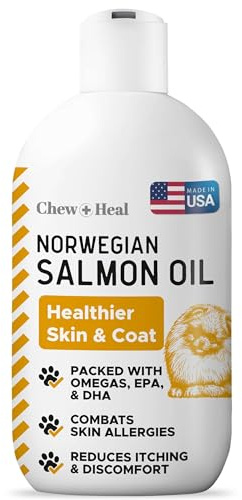 Norwegian Salmon Oil for Dogs - Premium Fish Oil for Skin and Coat Health - Omega 3 Supplement - Supports Itchy Skin - 240ml Liquid - Essential Dog Supplement