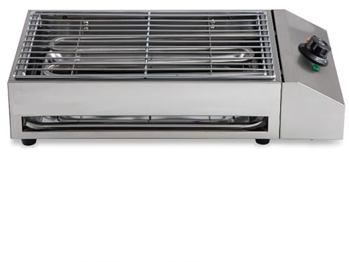 guoyjmm Grills Électriques Barbecue Électrique de Table,BBQ Electrique sans Fumé Utilisation en Intérieur,Gril en Acier Inoxydable avec Bac Collecteur d'eau,Température réglable 50-300℃,2600 W