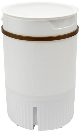 Lavadora portátil de 4,5 litros con cesta de deshidratación para apartamentos, viajes, camping, hogar, dormitorio, calcetines, ropa interior (blanco)