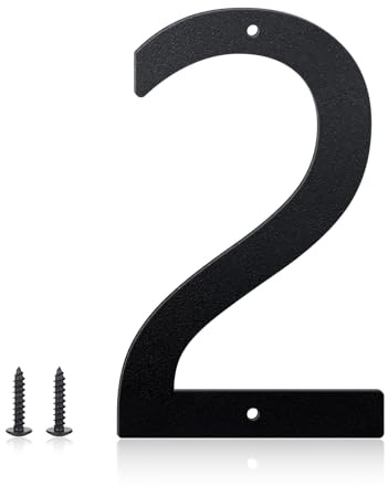 Numeri civici e lettere in metallo da 30 cm per cartelli esterni, numeri civici per esterni, lettere e numeri in alluminio per porte, cassette postali, giardino, perfetti per casa o ufficio (numero 2)