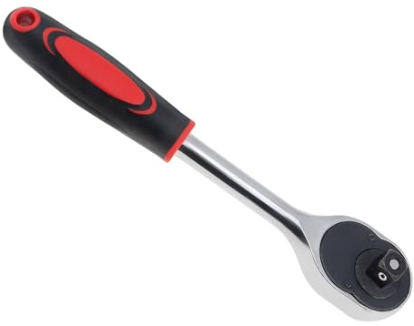 Omninmo 1/2 Straight Handle Large Steel Quick Steel Ratchet Wrench with 24 Teeth Universal Vehicle Socket Wrench for Repairing Tool (1/2)