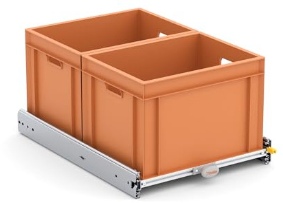 Tinobu Heckauszug Eurobox 60x40 cm - Eurobox-Auszug für Camper und Wohnmobil, für Eurobox 60x40 auch 30x40, Schwerlastschienen mit Verriegelung