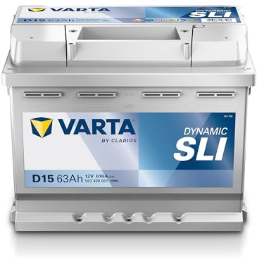 VARTA Automotive DYNAMIC SLI (D15) 12V 63Ah 610A - Nassbatterie KFZ mit Standardausstattung & ohne Start-Stopp System - Starterbatterie für einfachen Energiebedarf - Bleisäurebatterie wartungsfrei