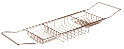 DimyFew Estante para Bañera, Bandeja Ajustable para Ducha Y Baño, Oro Rosa, Individual