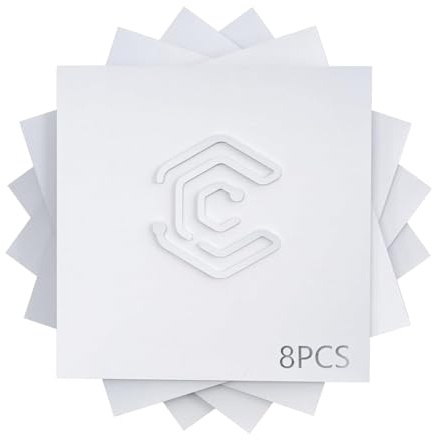Creatorally 8 fogli di compensato precolorati, 300 x 300 x 3 mm, in legno colorato per taglio laser, incisione, fai da te, modelli e decorazioni (bianco)