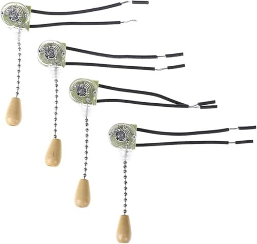 Interrupteur de ventilateur de plafond, interrupteur à chaîne de traction, 4 pièces interrupteur à tirette universel for lampe murale, ensemble d'outils de remplacement for ventilateur de plafond 3A/2
