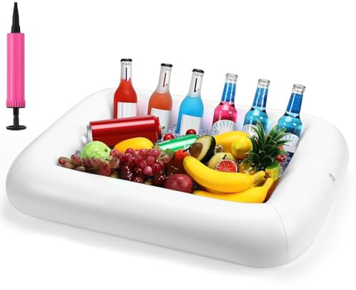 Aufblasbarer Getränkehalter,Getränkehalter für Pool,Schwimmender Bierhalter Aus PVC, Schwimmende Bar für Pool Getränke und Snackhalter Party Supplies für Pool Party und Beach Party