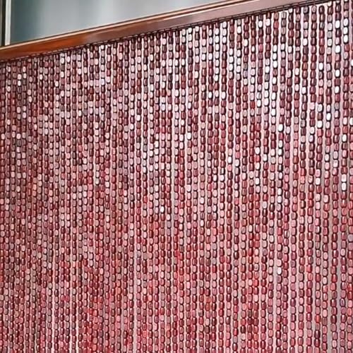 ZHUOZ1T Holz Perlenvorhang Holzperlenvorhang,Natur Türvorhang Fadenvorhang,Hängender Raumteiler Deko Vorhänge,für Schlafzimmer,Wohnzimmer,Wandschrank,Balkontür (70cm x 170cm(71 Stränge))