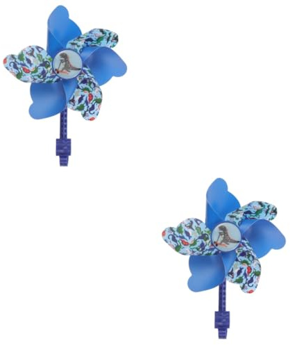 UPKOCH 2 Stück Windmühlenspielzeug Roller Neuheit Windrad Am Lenker Fahrradzubehör Windrad Kinderfahrrad Fahrradgriff Blumenwindmühle Fahrrad Lenker Windrad Fahrrad Windrad Plastik Blue