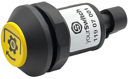 yourSwitch 119 07 001 Drucktaster, Schalter Zapfwelle mit roter LED passend zu Same Deutz Fahr 04411533/10 Traktoren Serie: Agrotron, Agrofarm, Agroplus Außenschaltung mit AMP Superseal