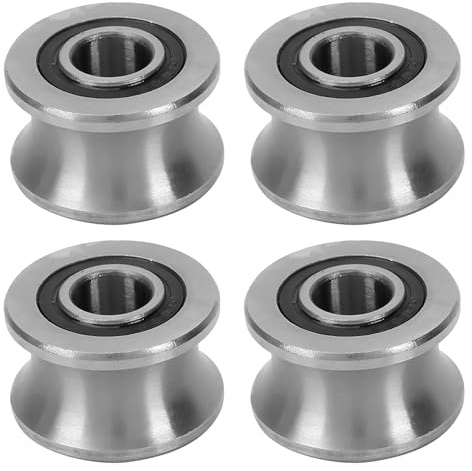 4 Stück U Nut Kugellager 8 x 22,5 x 14,5 mm U22 Edelstahlführung U-Nut Rundlager mit Rundem Boden, U-Nut Rollen Rollenführungsrad zum Antrieb mechanischer Geräte