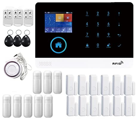Kit Alarma Casa, PG-103 4G 3G GSM Sistema de alarma Tuya Smart Life Aplicación Control for la alarma de seguridad del hogar con Pir Sensor Puerta Sensor Smart Home Kit(Set I)