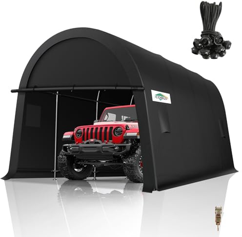 COBIZI Carport Canopy 12x20 Heavy Duty Portable Garage with Removable Doors & Vents, Galvanized Frame(Outperforms Metal) Car Port Canopy Tent with All-Season Tarp for Outdoor Storage Shed Car