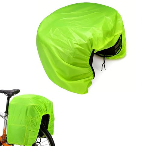 Housse de Pluie pour Vélo Sac, Housse de Protection pour Sacoche Vélo, Raincover de Sacs à l'Arrière, Contre l'Eau Cover Ultralégère et Pliable pour Panier Bicycle, Sacoche Porte-Bagages, Vert, 1Pc.