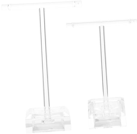 VICASKY 2 pezzi Espositore Acrilico Trasparente per Gioielli Portaorecchini e Cerchietti T Organizer per Collane e Accessori da Banco o Casa