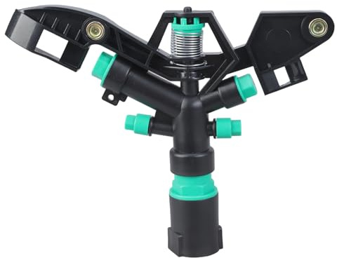 Tête d'arrosage rotative à 4 buses pour grand jardin et ferme - Durabilité - Pulvérisation d'eau avec une couverture de 10 m - Arroseur d'irrigation agricole