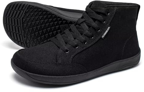 HOBIBEAR Scarpe senza dita unisex | Ampio spazio per le dita | Alte sneaker in tela | Comode scarpe da trail running, Colore: nero., 43 EU Larga