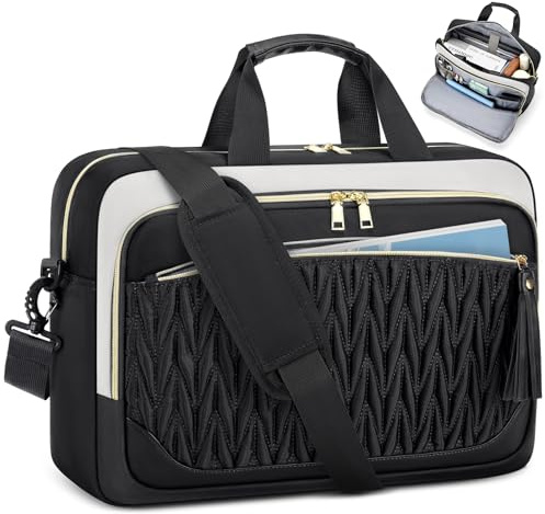 RAINSMORE Borsa Porta PC 17.3 Pollici Capiente Borsa Lavoro Donna Impermeabile Borse Computer Messenger Portadocumenti per Ufficio Università Insegnante