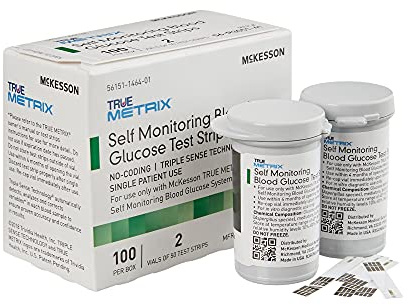 McKesson 06-R3051-41 True Metrix Self Monitoring Blood Glucose Test Strip, Box of 100