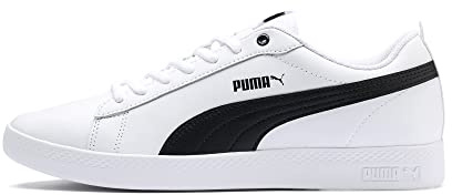 PUMA Smash Wns V2 L dam Sneaker, Puma vit Puma svart, 38 EU